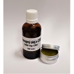 CBD konopný olej 2000 mg CBD/50 ml. Full Spektrum + konopná mast